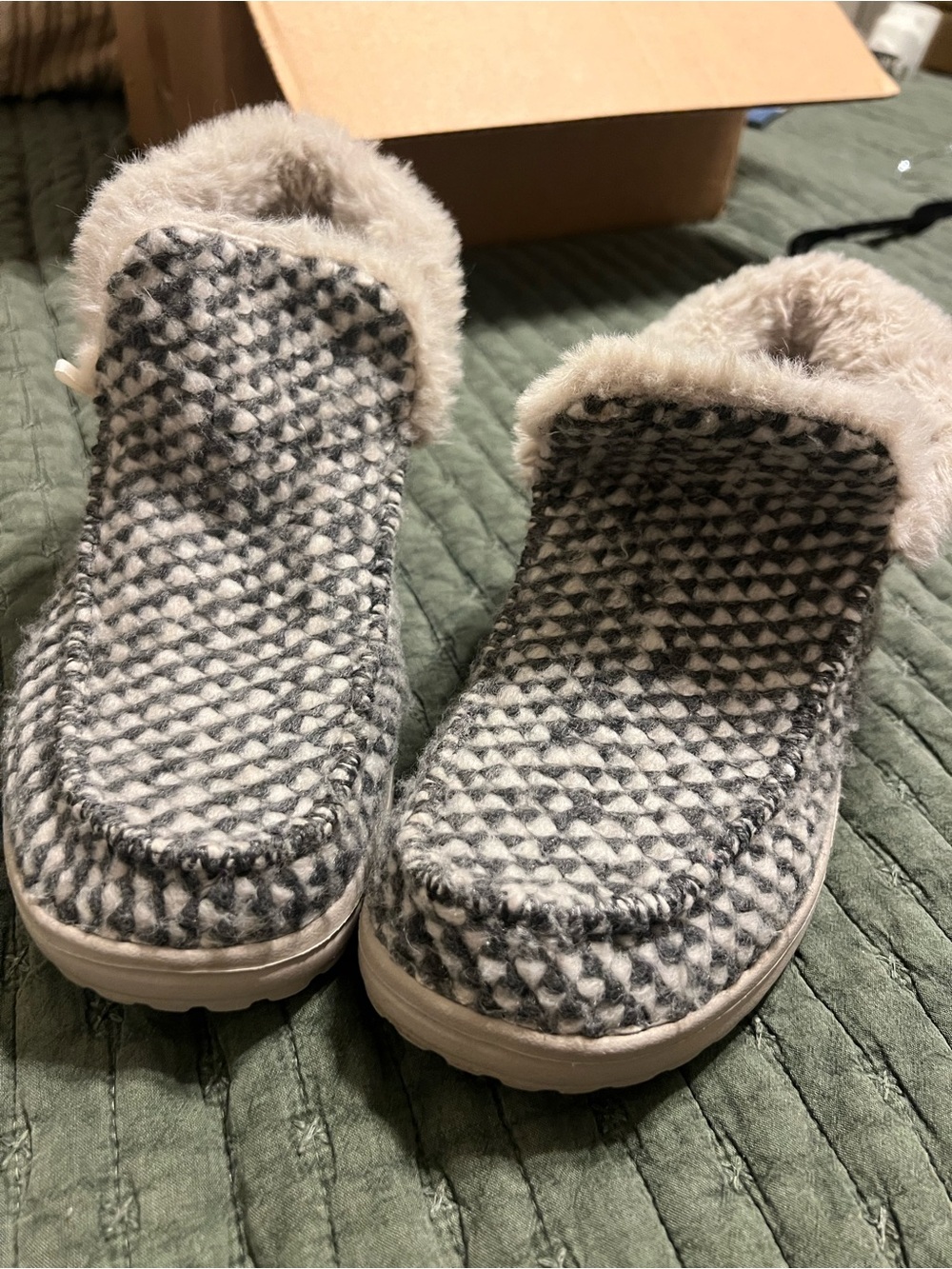 Cozy Gray Faux-Fur Lined Women's Hey Dudes